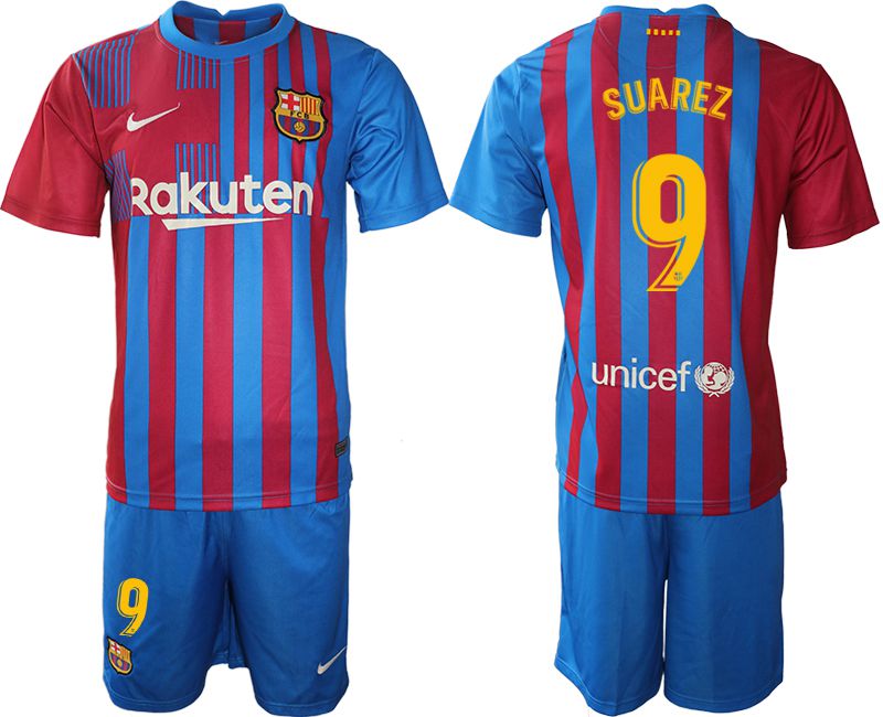 Men 2021-2022 Club Barcelona home blue #9 Nike Soccer Jersey->barcelona jersey->Soccer Club Jersey